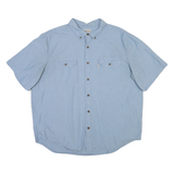CARHARTT Mens Blue Short Sleeve Shirt 2XL Cotton Blend Workwear Casual