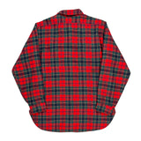 Made In USA Pendleton Checked Flannel Shirt - Large Green Virgin Wool