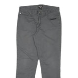 MICHAEL KORS Mens Cotton Blend Grey Regular Straight Trousers W32 L30 Casual Zip