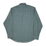 Wrangler Patterned Shirt - XL Blue Cotton Blend