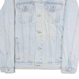 Mens Light Blue Cotton Button Denim Jacket M Casual Classic Fit Plain