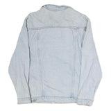 Mens Light Blue Cotton Button Denim Jacket M Casual Classic Fit Plain