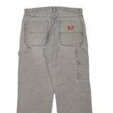 DICKIES Mens Regular Fit Beige Cotton Blend Carpenter Trousers W32 L30 Workwear