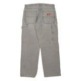 DICKIES Mens Regular Fit Beige Cotton Blend Carpenter Trousers W32 L30 Workwear