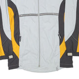 ASICS Womens Grey & Yellow Sports Jacket UK 12 Polyester Blend Zip Athletic Fit