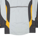 ASICS Womens Grey & Yellow Sports Jacket UK 12 Polyester Blend Zip Athletic Fit