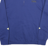 PUMA Mens Blue & Black Cotton Blend Sweatshirt 2XL Quarter Zip Pullover