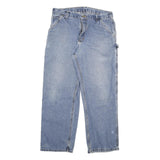 CARHARTT Mens Relaxed Blue Denim Jeans W34 L29 Workwear Zip Closure