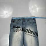 Trans Atlantic Taskforce Akademiks Graphic Jeans - 36W 30L Light Wash Denim