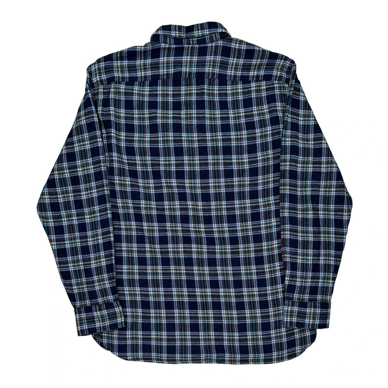 Levis Checked Flannel Shirt - Medium Blue Cotton