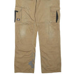 DICKIES Mens Cotton Blend Beige & Black Regular Fit Cargo Trousers W38 L34