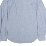 VINTAGE RED Mens Blue Cotton Shirt M Classic Long Sleeve Button Down Casual