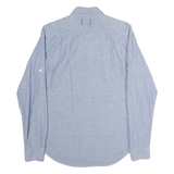 VINTAGE RED Mens Blue Cotton Shirt M Classic Long Sleeve Button Down Casual