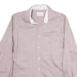 TED BAKER Mens Pink Shirt M Cotton Stylish Patterned Collar Long Sleeve