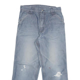 CARHARTT Mens Relaxed Jeans Light Blue Denim W28 L25 Workwear Zip Closure