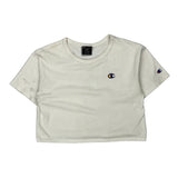 Champion Cropped T-Shirt - Small White Cotton