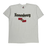 Single Stitch Imported Beer Fruit Of The Loom Graphic T-Shirt - XL White Cotton