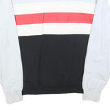 FILA Womens White Black & Red Crew Neck M Logo Colourblock Sweatshirt
