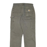 CARHARTT Mens Regular Cotton Blend Beige Zip Trousers W29 L32 Workwear Durable