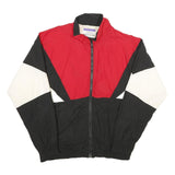 KOBE Mens Red & Black & White Nylon Jacket L Zip Casual Retro Colourblock