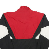 KOBE Mens Red & Black & White Nylon Jacket L Zip Casual Retro Colourblock