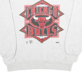 Mens White Chicago Bulls Crew Neck XL Cotton Blend Sweatshirt NBA Basket
