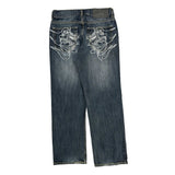 Rocawear Graphic Jeans - 34W 30L Dark Wash Denim