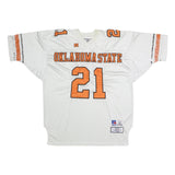 RUSSELL ATHLETIC Mens White & Orange Oklahoma State Graphic T-Shirt 2XL Short