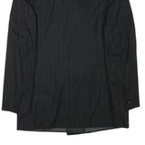 FREY Mens Black Wool Blend Double Breasted M Jacket Pinstripe Formal Button