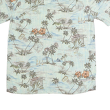 BATICK BAY Mens Blue & Cream Hawaiian Cotton Shirt L Casual Beachwear