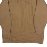 BULWARK Mens Brown Cotton Blend Jacket L Workwear Zip Plain Durable Heavy-Duty