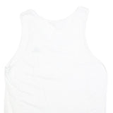 ADIDAS Mens White Vest L Sleeveless Crew Neck Cotton Blend Sports Casual Gym