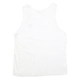 ADIDAS Mens White Vest L Sleeveless Crew Neck Cotton Blend Sports Casual Gym