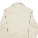 COLONIAL Mens Cream Cotton Button Jacket M Plain Casual Lightweight