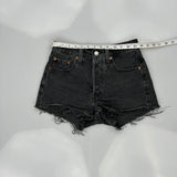 Levis Denim Shorts - 26W UK 6 Black Cotton