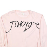 H&M Womens Pink Cotton Blend Crew Neck S Sweatshirt Tokyo Print Casual