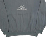 ADIDAS Mens Grey Cotton Blend Crew Neck Sweatshirt M Logo Pullover Casual