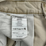 Carhartt Cargo Shorts - 34W 10L Beige Cotton