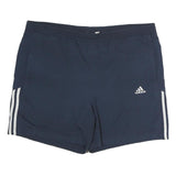 ADIDAS Mens Blue & White Casual Polyester Sports Shorts XL W44 Drawstring