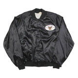 AUBURN SPORTSWEAR Mens Black Satin Button Jacket XL Polyester Dartboard Graphic