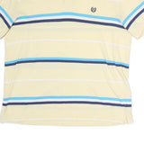 CHAPS Mens Yellow & Blue Striped Short Sleeve Polo Shirt XL Classic Cotton