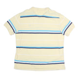 CHAPS Mens Yellow & Blue Striped Short Sleeve Polo Shirt XL Classic Cotton