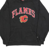 REEBOK Mens Black Flames Hoodie L Casual Cotton Blend Sports Style