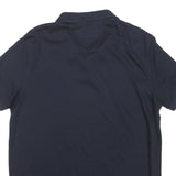 CALVIN KLEIN Mens Blue Short Sleeve Plain M Polo Shirt Casual Cotton Blend