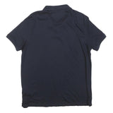 CALVIN KLEIN Mens Blue Short Sleeve Plain M Polo Shirt Casual Cotton Blend