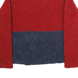 REAL COMFORT Mens Red & Navy Pullover Jumper Crew Neck Polyester M Flag Logo