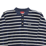 CAROLL Womens Navy & White Striped Patterned Polo Jumper Crew Neck Basic Knit S