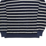 CAROLL Womens Navy & White Striped Patterned Polo Jumper Crew Neck Basic Knit S