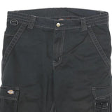 DICKIES Mens Black Cargo Workwear Shorts XL W33 Practical Multi Pocket