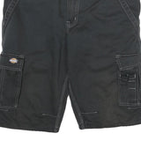 DICKIES Mens Black Cargo Workwear Shorts XL W33 Practical Multi Pocket
